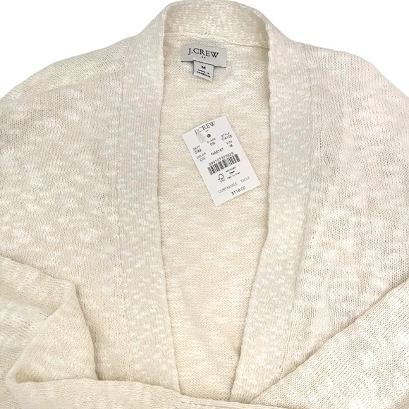 J. CREW Ivory Sweater Beach Duster Cardigan Lightweight Pockets NWT - Picture 8 of 10